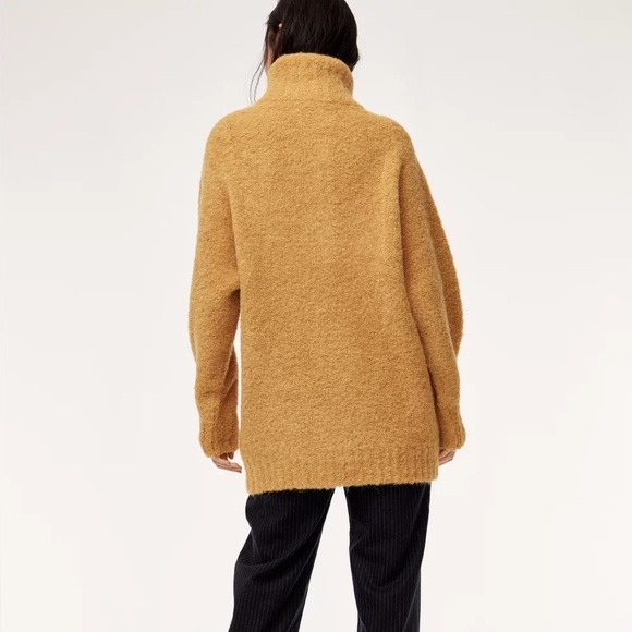 Aritzia Wilfred camel brown Karlis fuzzy alpaca cardigan jacket - XS NWT - Picture 3 of 4